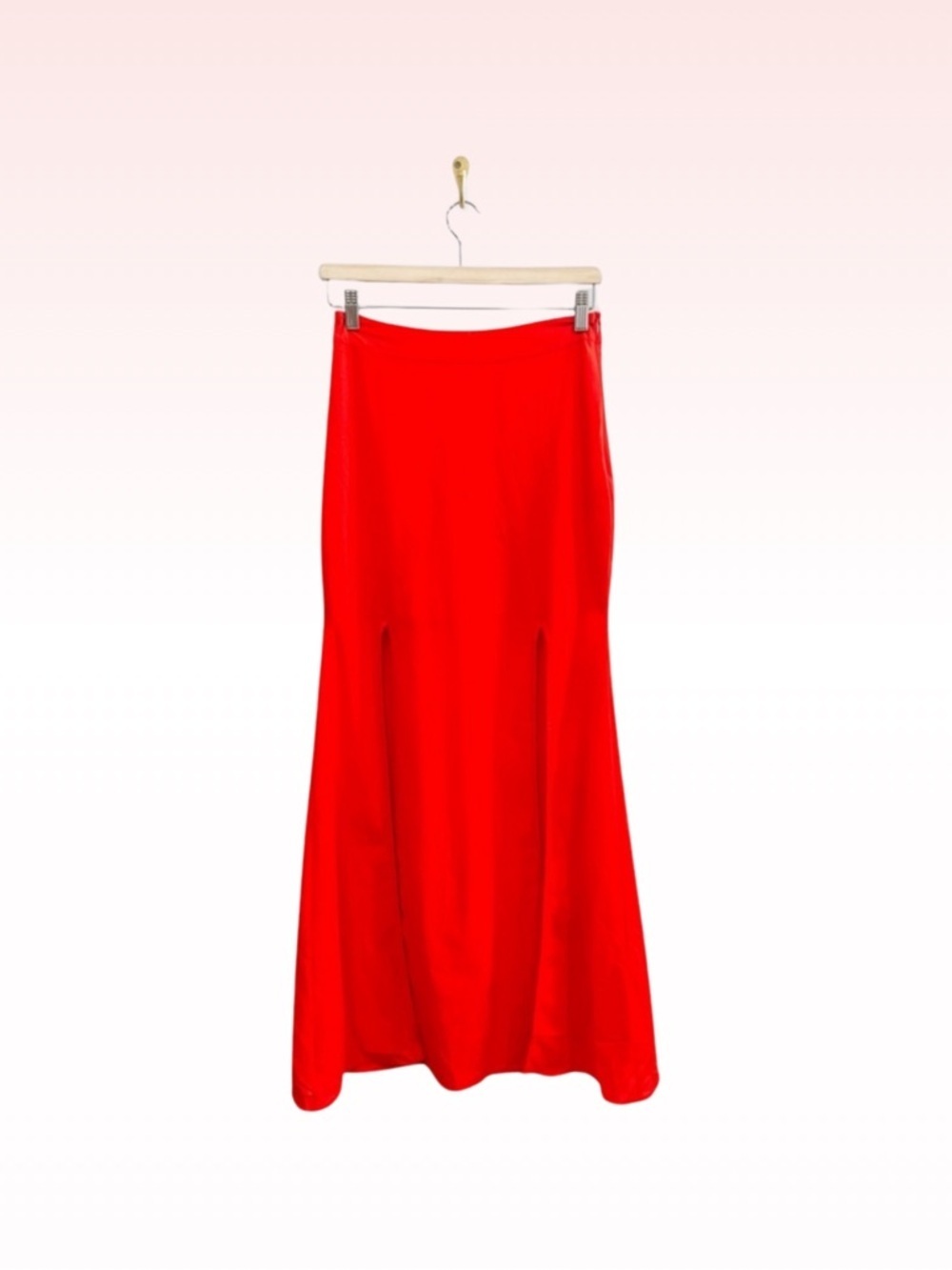 Lovers + Friends Orange Maxi Double Slit Summer Skirt (Sz S)